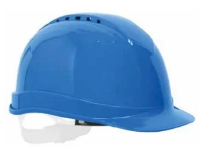 Casque de chantier bleu